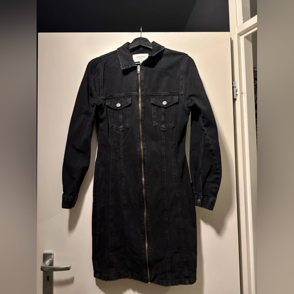 Bershka Black Denim Long Jacket